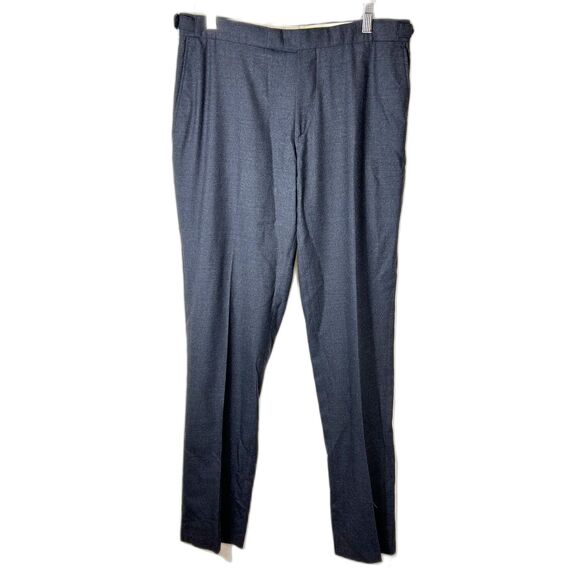 Charles Tyrwhitt Gray Wool Flat Front Slim Fit Dress Pants Size 34 X 34 - Picture 3 of 15